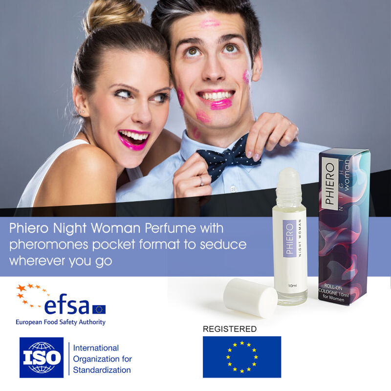 Profumo roll-on Donna di Notte di 500 Cosmetics con feromoni, flacone compatto e elegante, per donna raffinata.