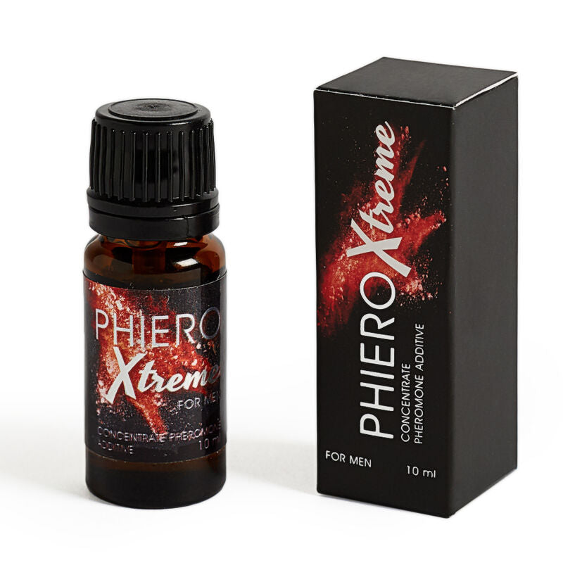 Flacone di 500 Cosmetics Phiero Xtreme, potente concentrato di feromoni, con etichetta e contagocce visibili.