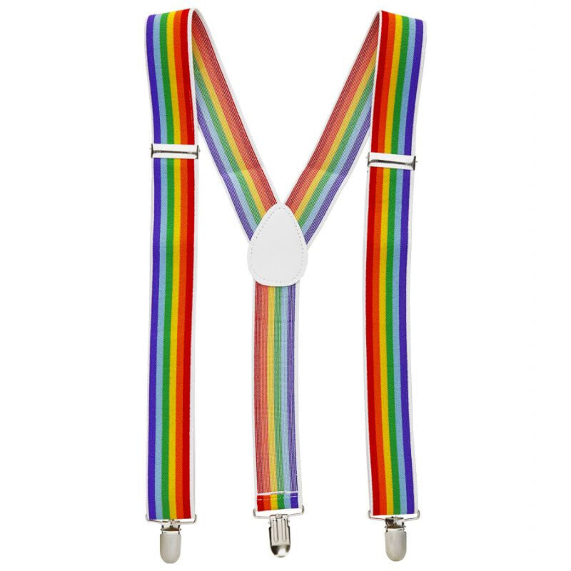 Bretelle con bandiera LGBT PRIDE, accessorio colorato e simbolico, con dettagli vivaci e design festoso.