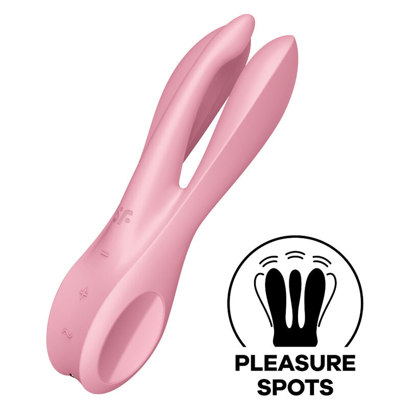 Vibratore blu SATISFYER Threesome 1 con design ergonomico e superficie liscia, ideale per stimolazione e piacere personale