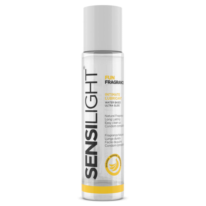 Lubrificante a base acqua Sensilight Banana di INTIMATELINE, flacone da 60 ml, ideale per comfort e piacere.