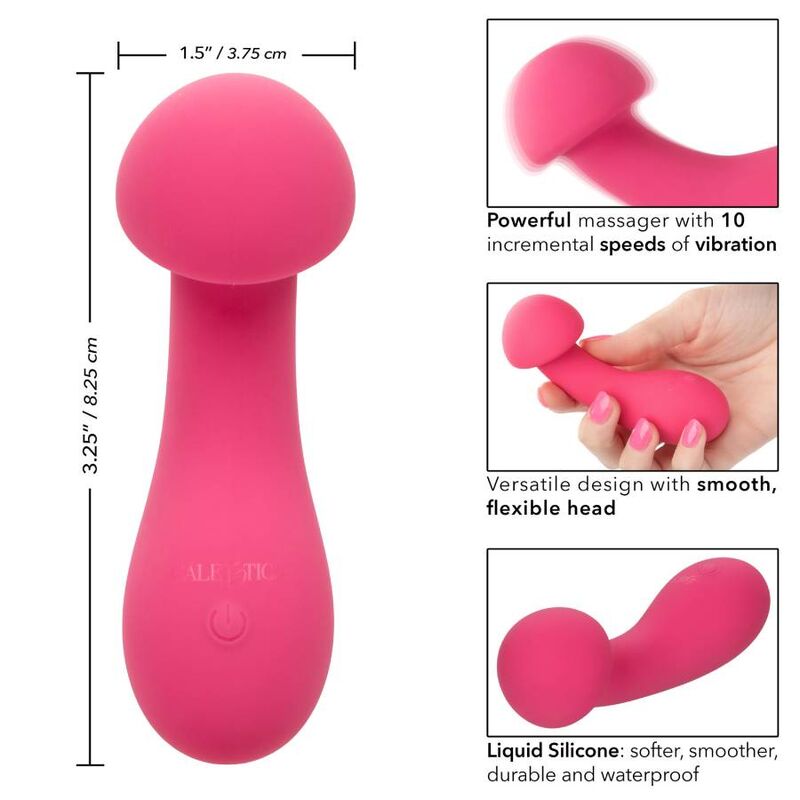 Calexotics Pixies rosa, eccitatore vibrante con design compatto e discreto, ideale per stimolazione personale.