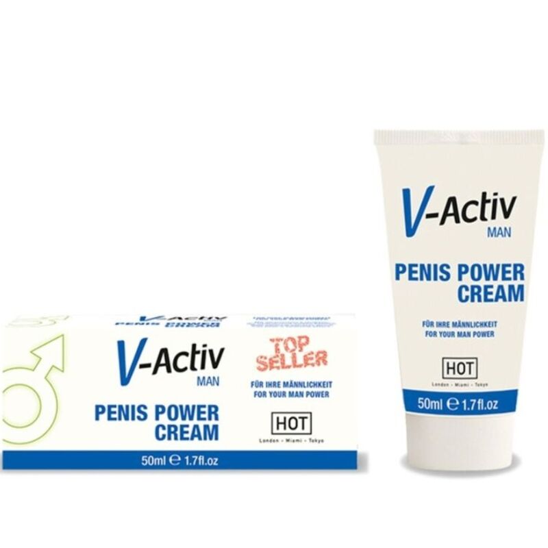 V-ACTIV Penis Power Man caldamente in flacone da 50ml, prodotto HOT per migliorare le performance sessuali maschili.