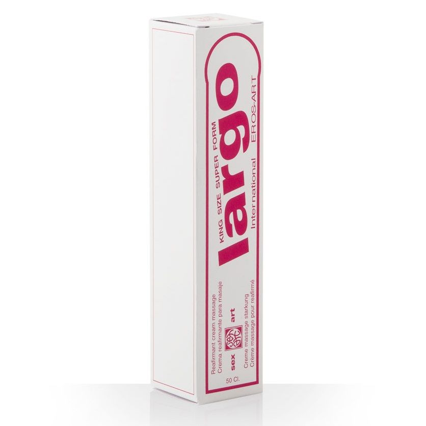 Crema lunga EROS-ART per allungamento del pene, bottiglia da 50 ml con etichetta e tappo.