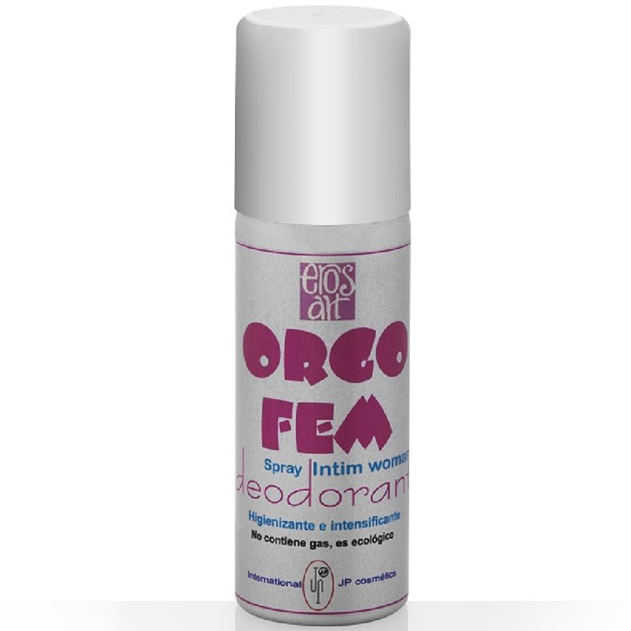 Deodorante intimo donna EROS-ART ai feromoni, flacone da 75 ml con spray, visibile in immagine.