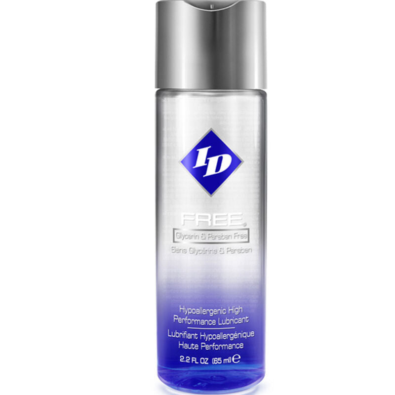 Gel ipoallergenico a base d'acqua ID FREE, 65 ml, visibile in contenitore con etichetta blu e bianca.