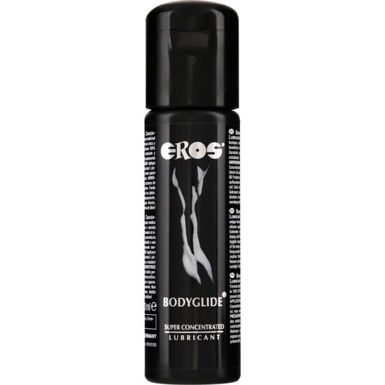 Lubrificante in silicone EROS BODYGLIDE della linea EROS CLASSIC, flacone da 100 ml, con formula super concentrata e liscia.