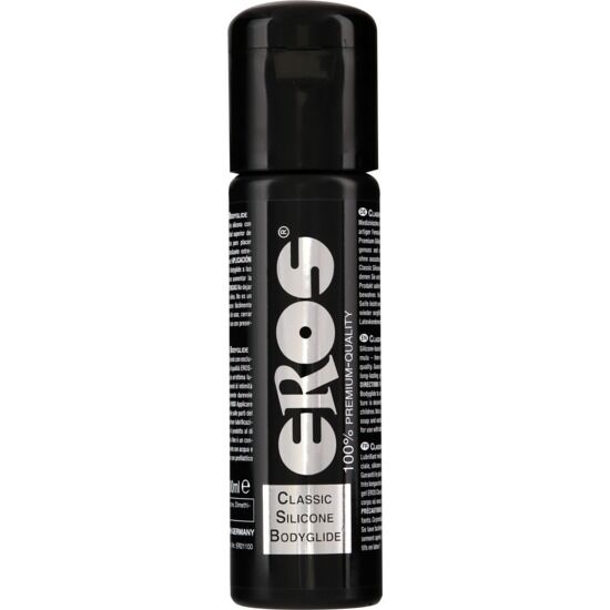 Gel di silicone EROS BODYGLIDE CLASSICO in bottiglia da 100 ml, crema liscia e idratante per la pelle.