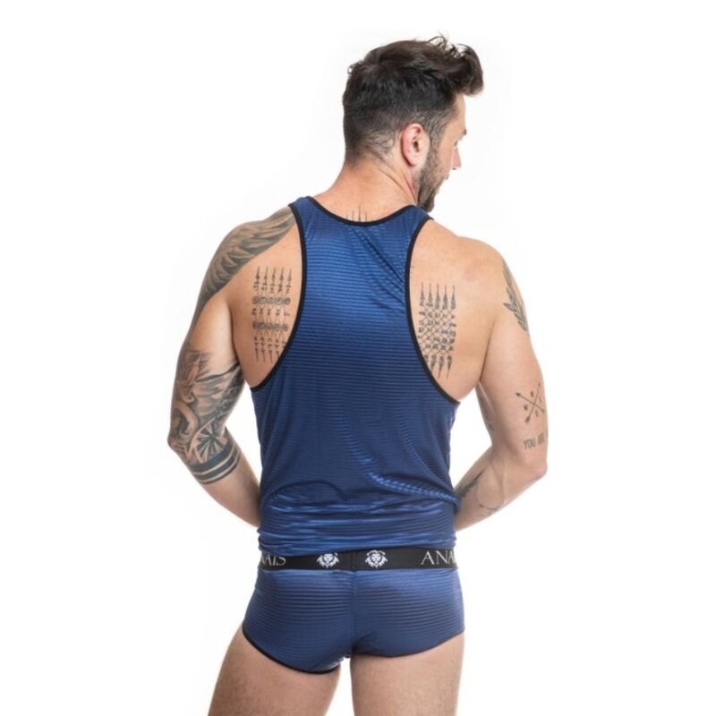 Maglietta navy ANAIS MEN NAVAL TOP M di ANAIS MEN ACCESSORIES, vista frontale con dettagli in tessuto.
