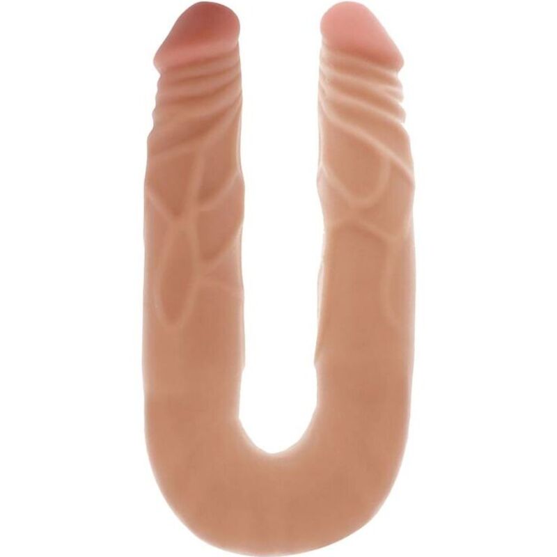 Pelle doppia Dong 35 cm di GET REAL, mostra la texture naturale e i dettagli della pelle di alta qualità.