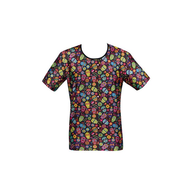 T-shirt bianca ANAIS MEN MEXICO con stampa colorata, maniche corte e collo rotondo, per uno stile casual e moderno.
