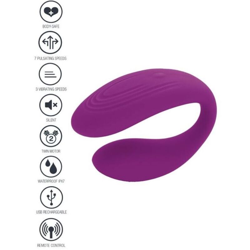 Vibratore di coppia XOCOON Bound Love viola con design ergonomico e dettagli eleganti, ideale per momenti di intimità di coppia