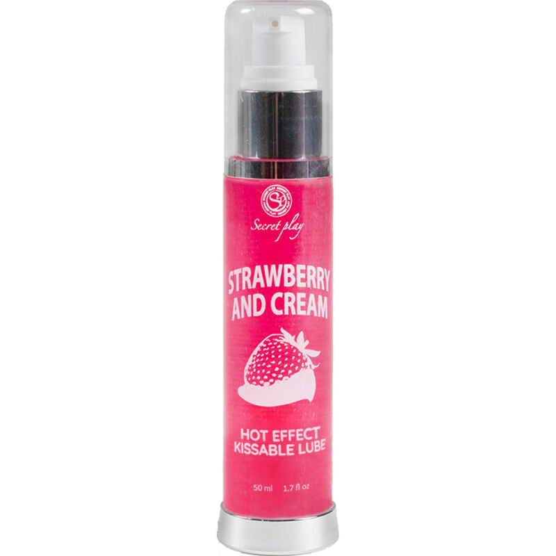 Lubrificante 2-in-1 SECRETPLAY con effetto calore fragola e crema, 50 ml, crema e gel lubrificante per intimità