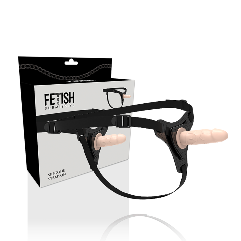 Immagine di un harness fetish submissive in silicone flesh realistico da 12,5 cm, mostrato indossato e dettagliato.