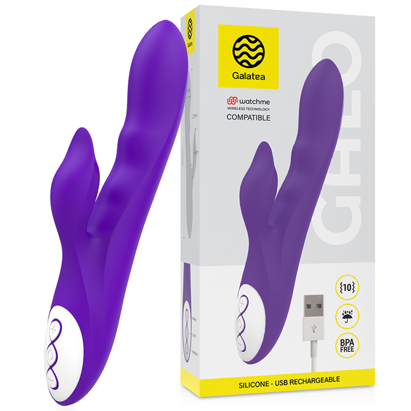 Vibratore GALATEA Galo Lilac compatibile con tecnologia wireless WatchMe, design ergonomico e dettagli color lavanda