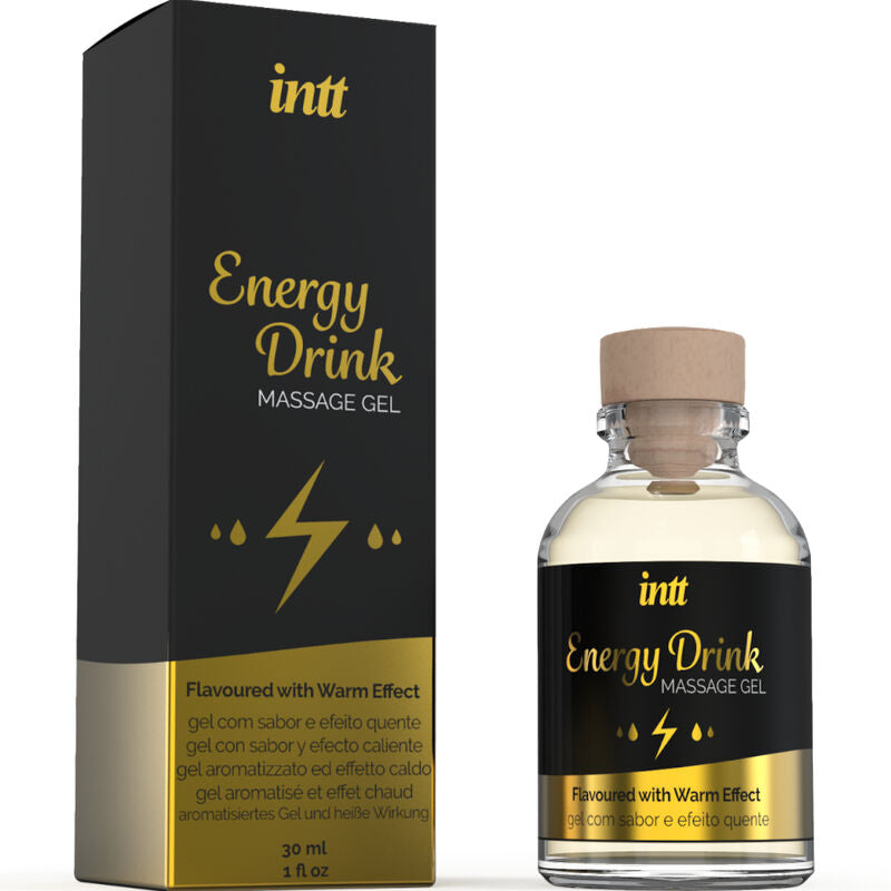 Gel da massaggio e oral sex INTT MASSAGE & ORAL SEX, con aromatizzazione energizzante e effetto riscaldante, in confezione compatta