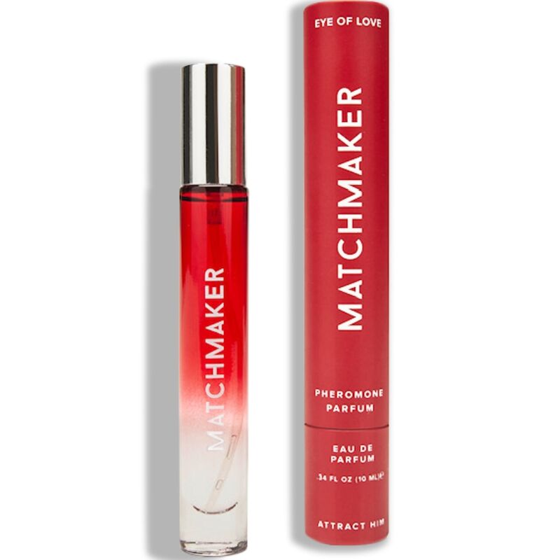 Profumo EYE OF LOVE Matchmaker Red Diamond con feromoni, bottiglia da 10 ml, con etichetta rossa e design elegante