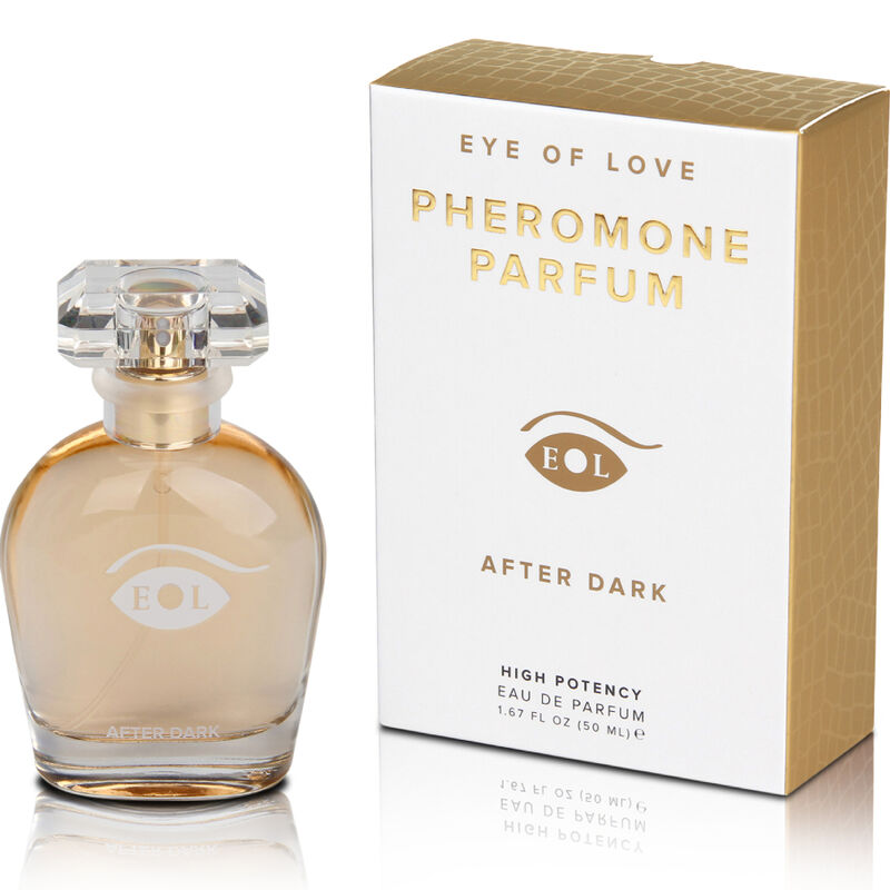 Profumo EOL PHR After Dark di Eye of Love, flacone da 50 ml con design elegante e spray, visibile in primo piano.
