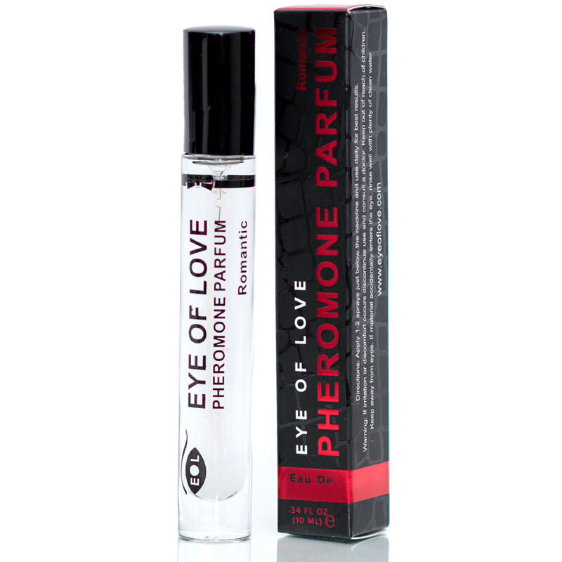 Profumo romantico EYE OF LOVE EOL Pheromone da 10 ml con flacone elegante e dettagli raffinati.