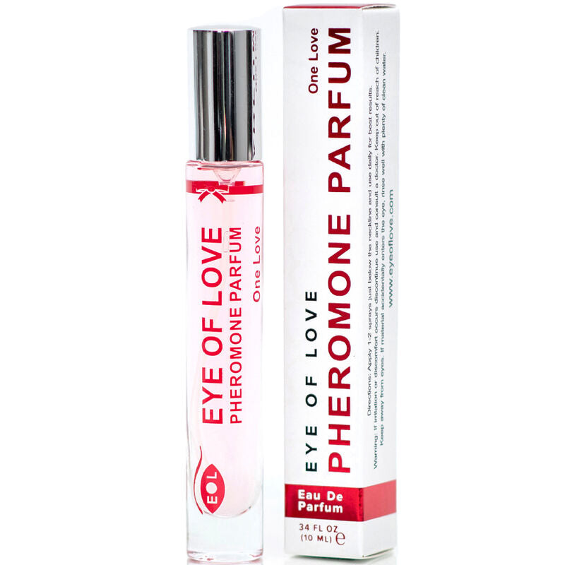 Profumo EOL Pheromone One Love di Eye of Love in flacone da 10 ml, con etichetta e tappo colorato.