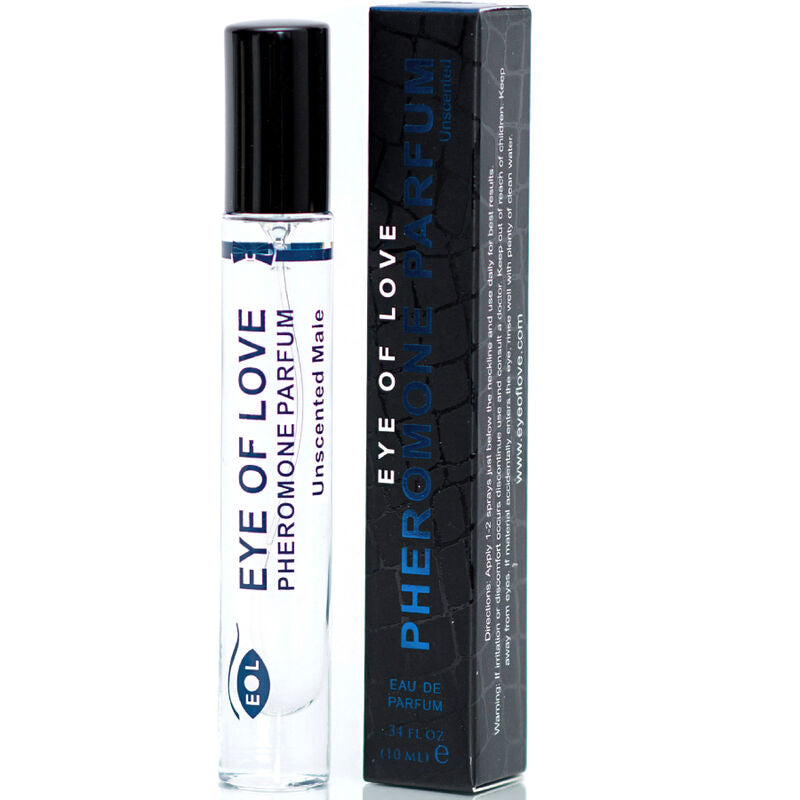 Profumo maschile EYE OF LOVE EOL PHR senza profumo, flacone da 10 ml con etichetta, vista frontale.