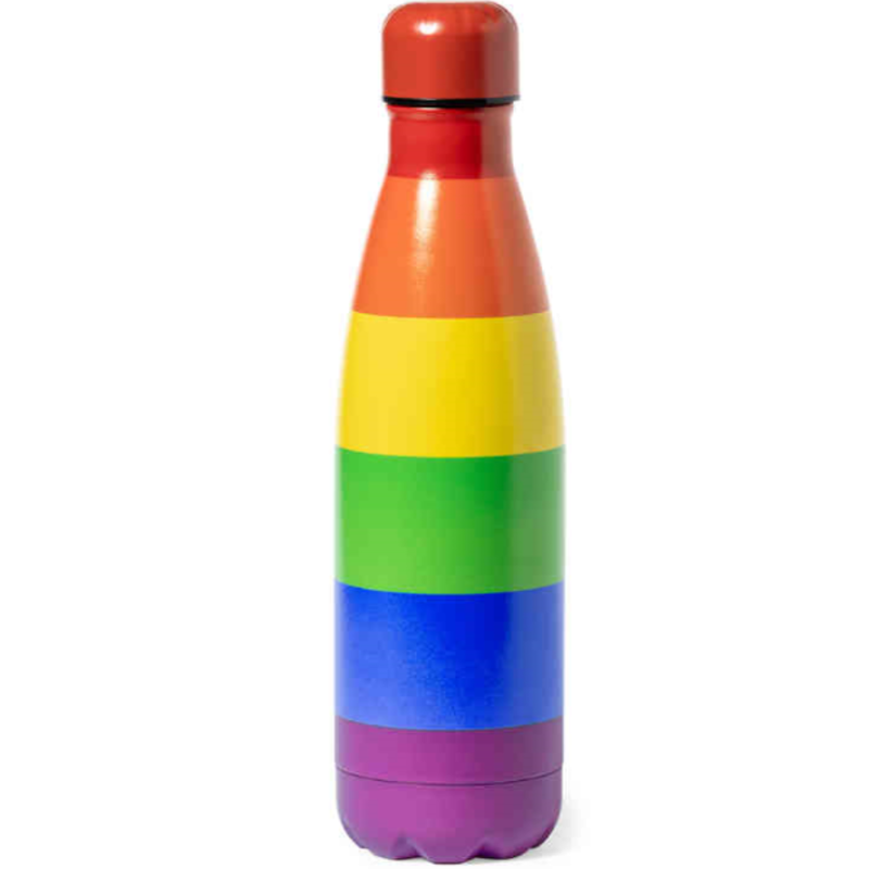 Scaldabagno metallico PRIDE con bandiera LGBT colorata, resistente e decorativo, ideale per ambienti moderni e inclusivi.