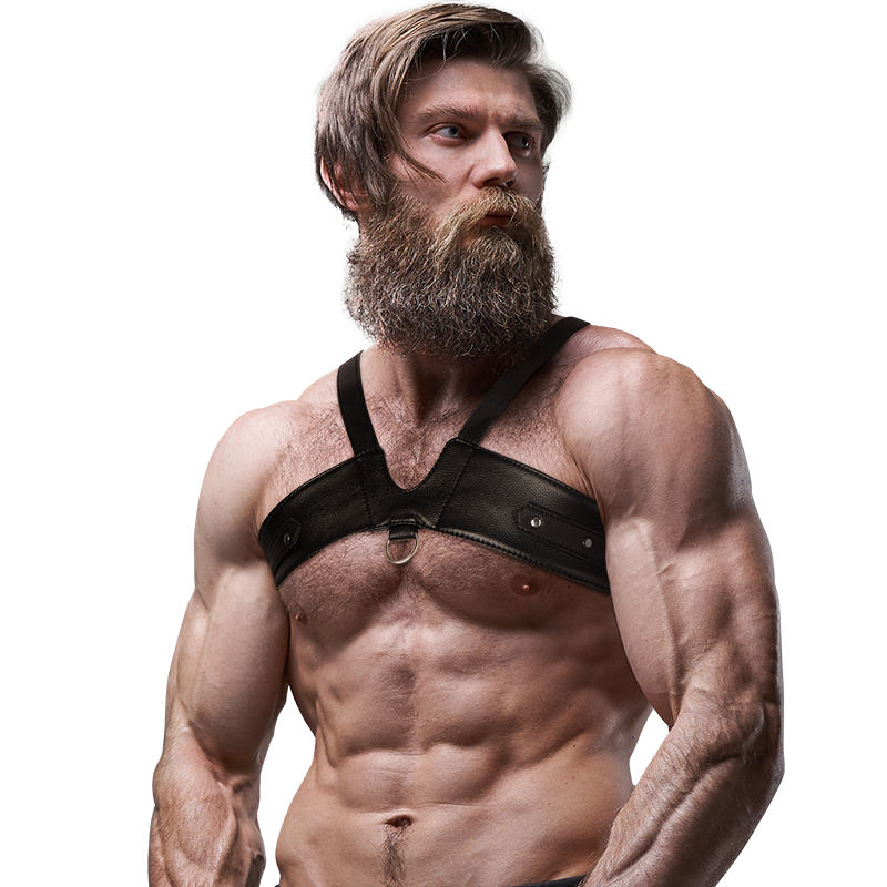 FETISH SUBMISSIVE ATTITUDE - MEN'S BRIGADE FAUX LEATHER CHEST HARNESS