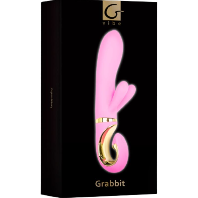 Vibratore coniglio rosa G-Rabbit di G-VIBE, design rampante, con dettagli realistici e superficie liscia per stimolazione.