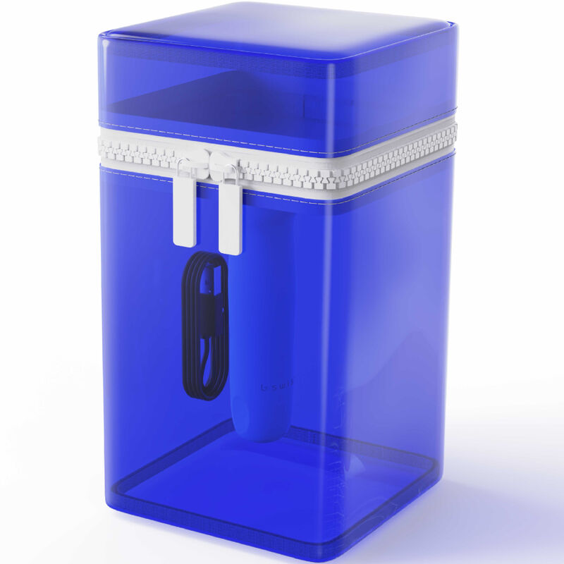 Vibratore ricaricabile B SWISH in silicone blu, modello Curve Infinite, edizione limitata, con forma curvata e design elegante