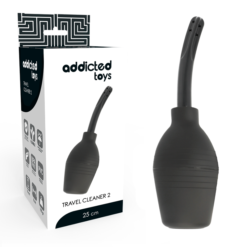 Giocattolo Squeeze Clean nero di Addicted Toys, morbido e flessibile, con superficie liscia e dettagli evidenti in immagine.