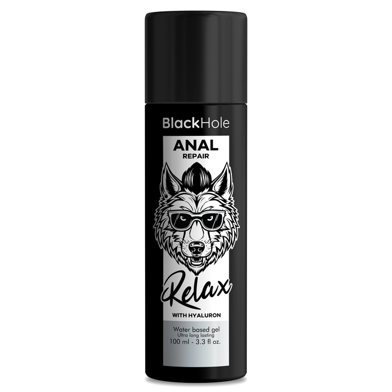 Riparatore anale relax con ialuronico BLACK HOLE, crema idratante da 100 ml, con formula a base d'acqua, per comfort e idratazione