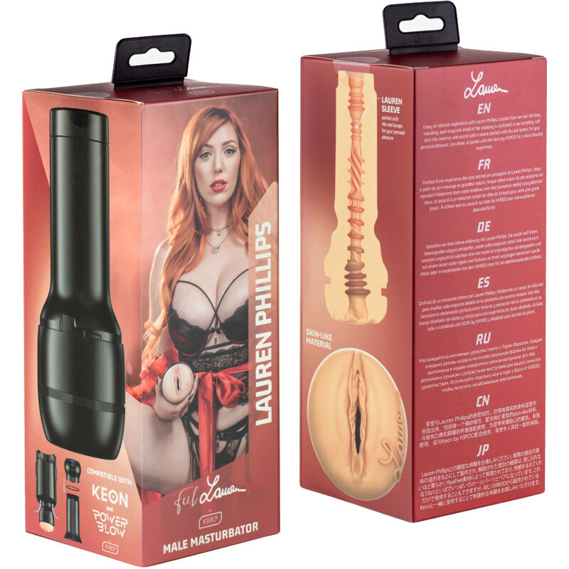 Fallo della collezione Feel Lauren Phillips Stars Stroker compatibile con PowerBlow di Kiiroo, design realistico e dettagliato.