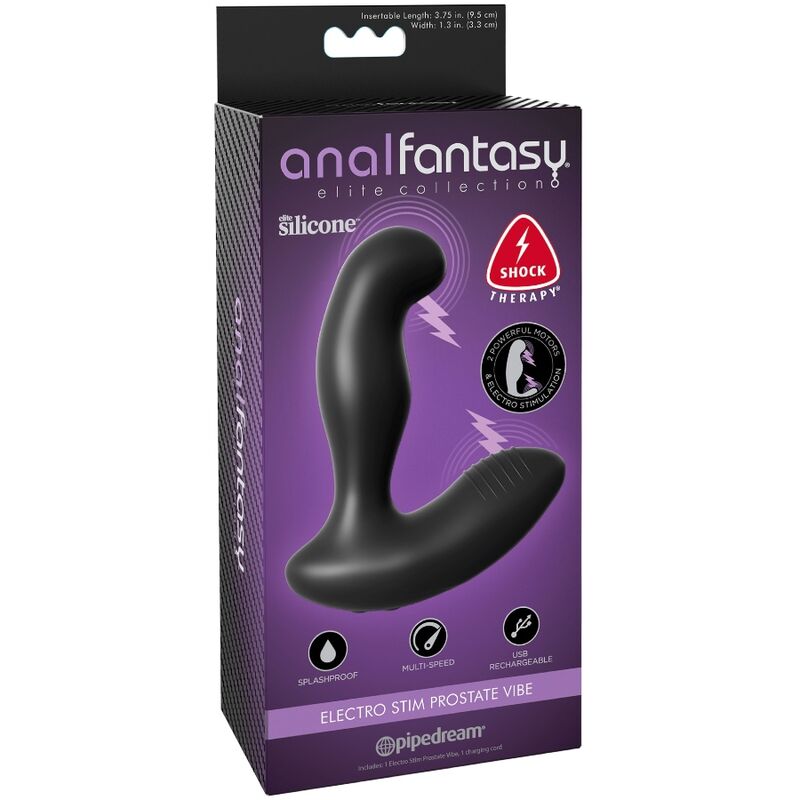 Massaggiatore prostata vibratore Electro Stim della collezione ANAL FANTASY ELITE COLLECTION, con design ergonomico e superficie liscia.