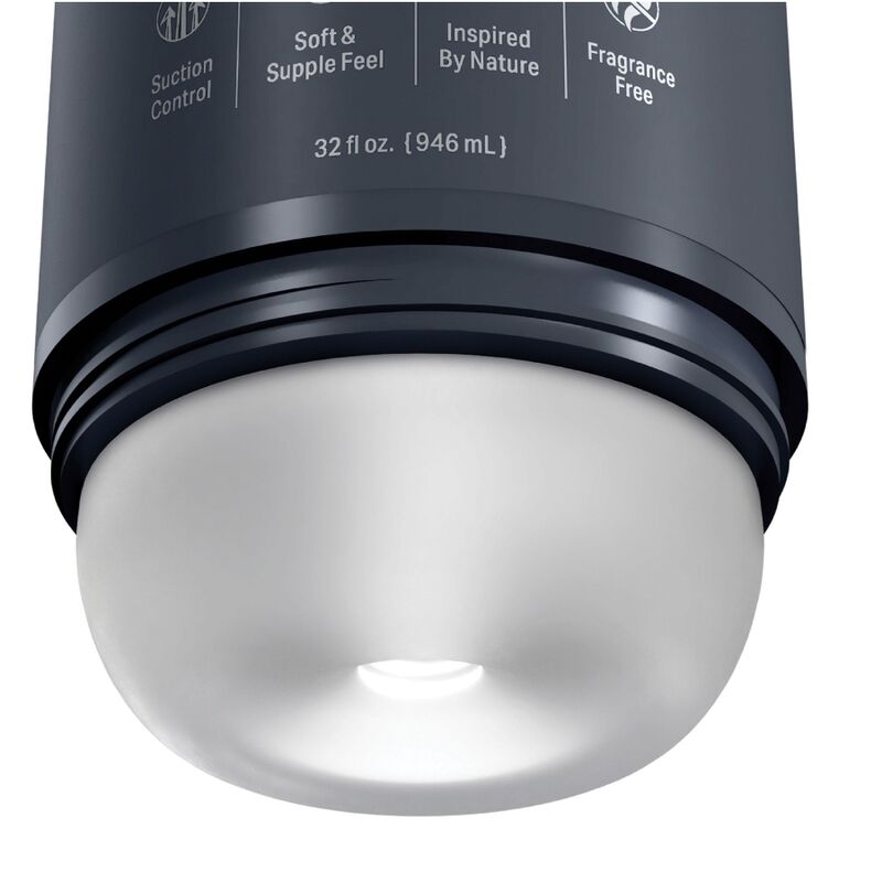 Stroker PDX PLUS+ in bottiglia di shampoo, design discreto, con crema profonda, per un'esperienza di masturbazione realistica.
