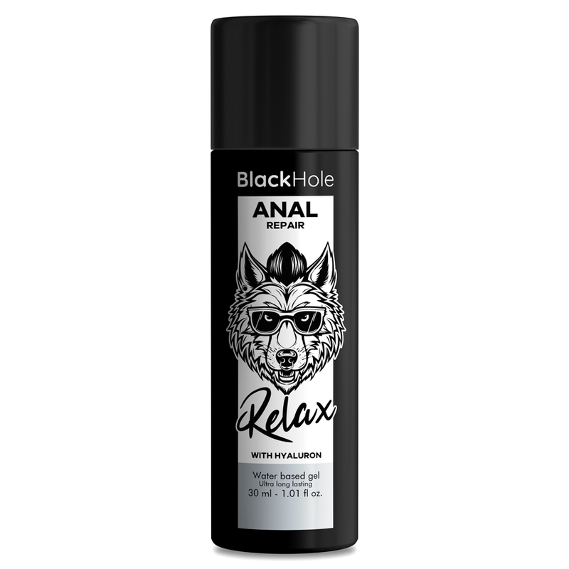 RIPARATORE ANALE BLACK HOLE a base d'acqua con ialuronico, 30 ml, fluido idratante e lenitivo per zone intime.
