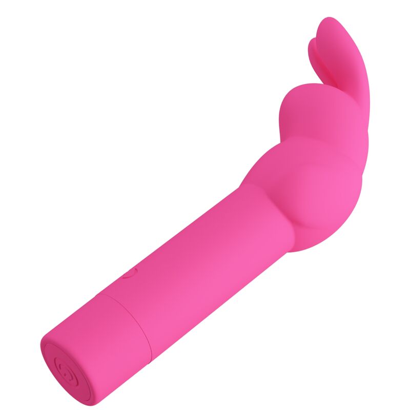 Vibratore in silicone Pretty Love Gerardo Fucsia con design a forma di coniglio, dettagli eleganti e superficie liscia.
