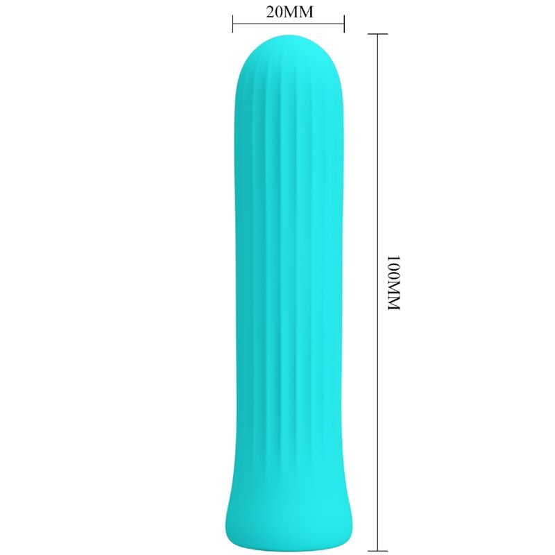 Vibratore stimolatore Blanche di Pretty Love, colore blu, con design elegante e dettagli realistici.