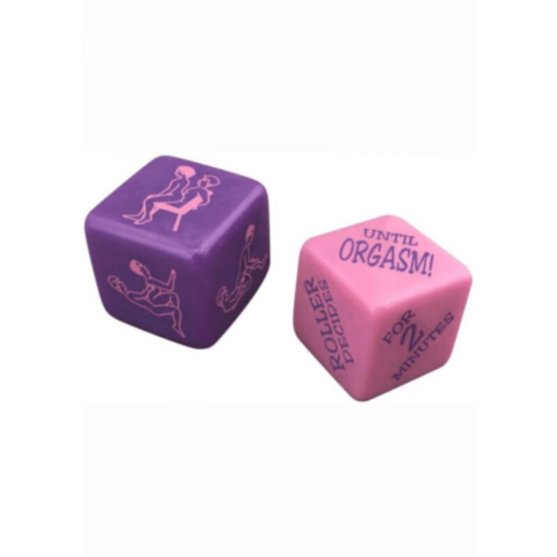 Dadi del sesso KHEPER GAMES, gioco di dadi con simboli erotici, su sfondo neutro, per giochi intimi e divertenti.