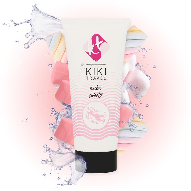 Profumo KIKÍ TRAVEL NUBE DOLCI 50 ml, flacone con spray con etichetta elegante, ideale per fragranza dolce e fresca.