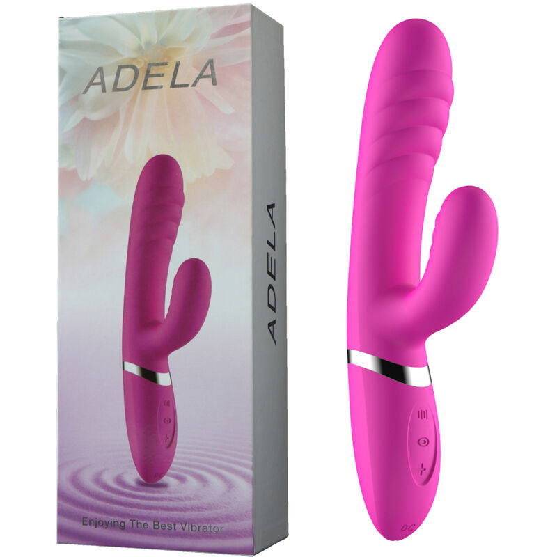 Vibratore e stimolatore Adela Fucsia di ARMONY VIBRATORS, dispositivo compatto con superficie liscia e design color fucsia.