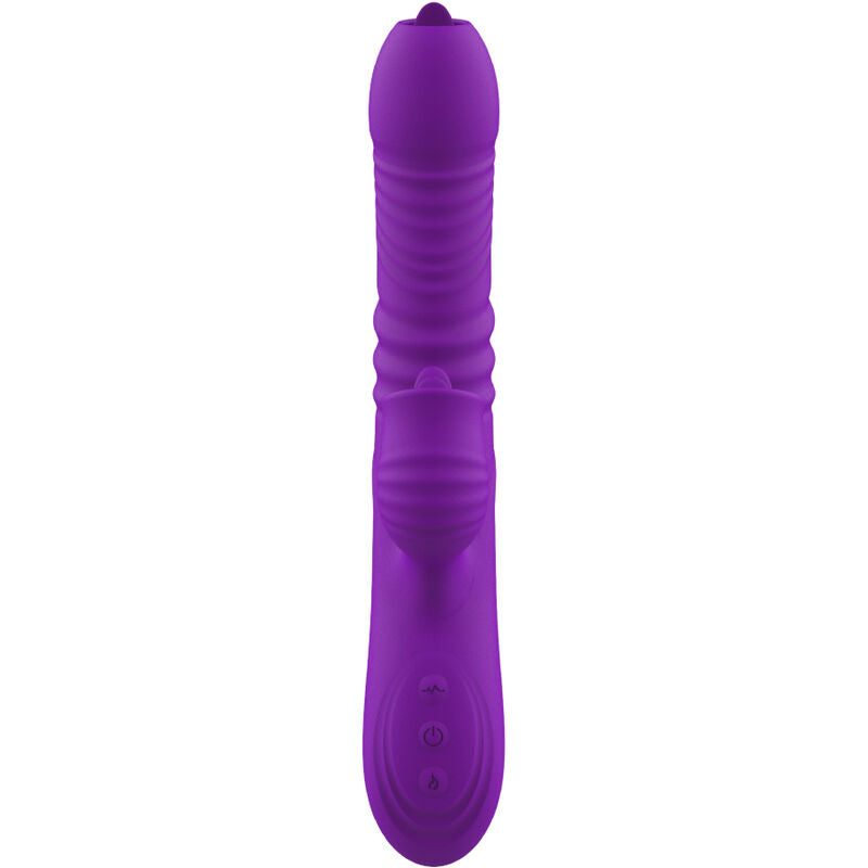 Vibratore G-Spot Rabbit ARMONY VIBRATORS con effetto calore, stimolante lingua viola, design ergonomico e dettagli realistici