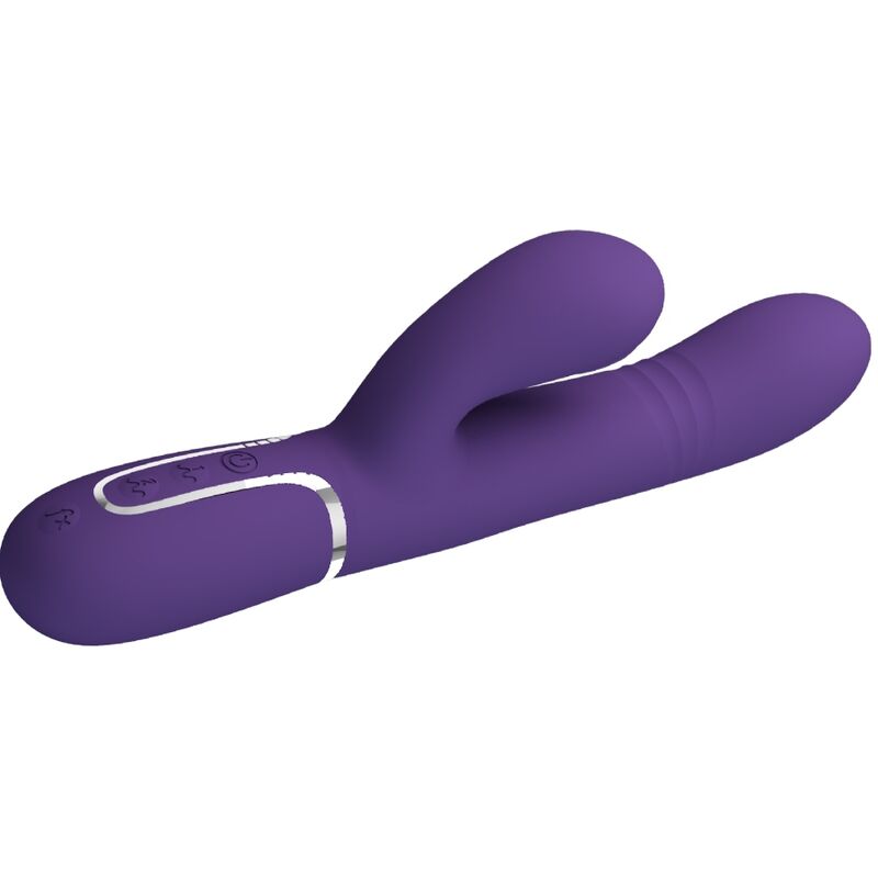 Vibratore multifunzione G-Spot viola di Pretty Love Flirtation, con design ergonomico e dettagli curati, visibile in primo piano.