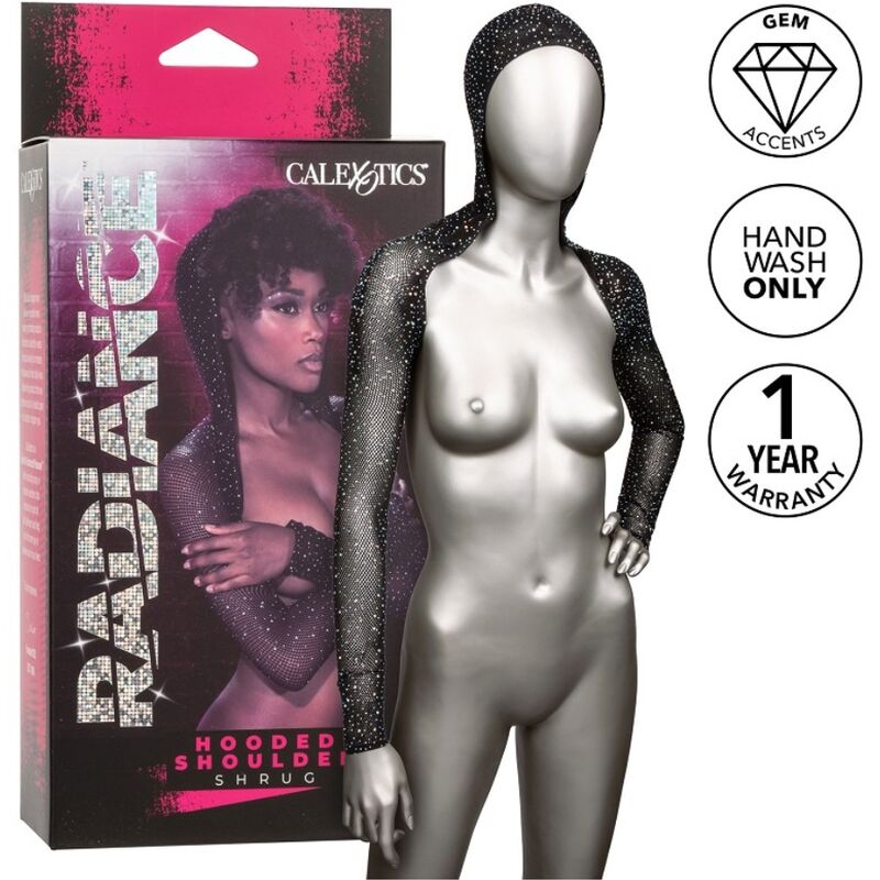 Coprispalla CALEXOTICS RADIANCE con cappuccio e dettagli eleganti, tessuto morbido, colore neutro, stile casual e confortevole