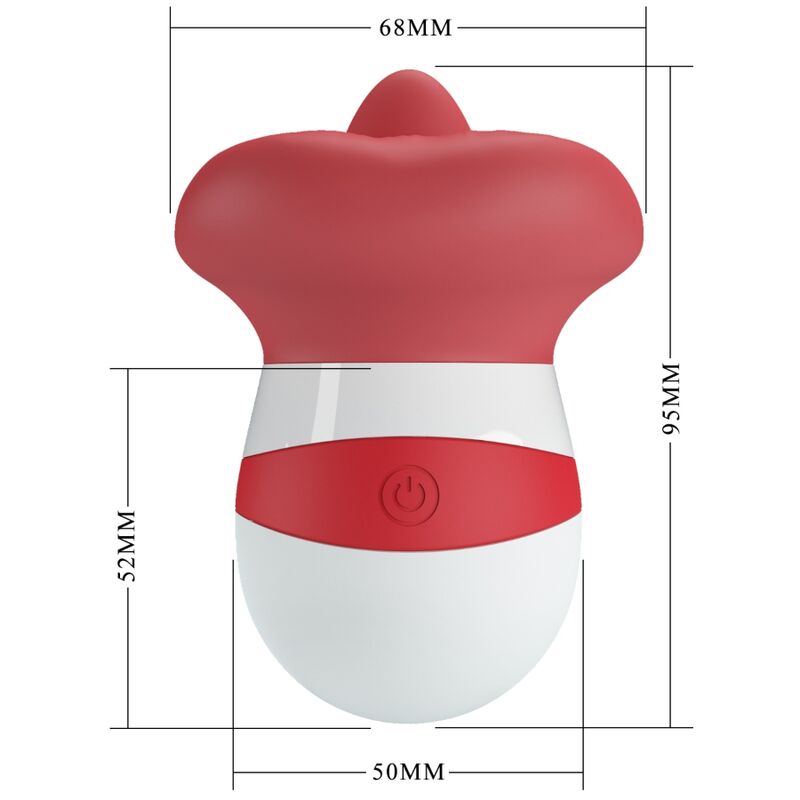 Stimolatore della lingua PRETTY LOVE Mina della linea Flirtation, colore rosso chiaro, con design compatto e dettagli realistici.
