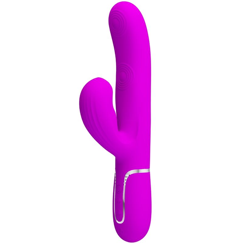 Vibratore multifunzione Pretty Love Perlita 3 in 1 G-spot viola, con design ergonomico e superfici lisce.