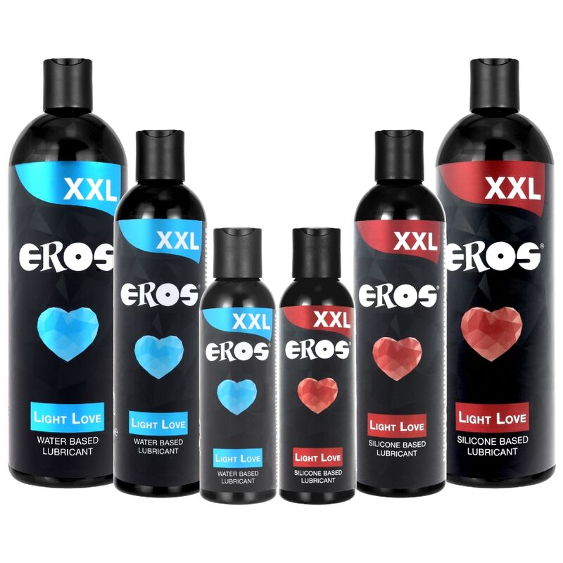 Gel lubrificante EROS XXL LIGHT LOVE a base acqua in bottiglia da 150 ml, per uso intimo e sensuale.