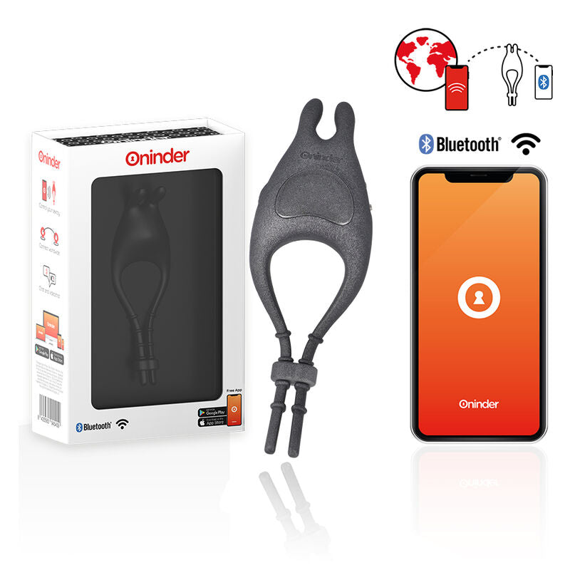 ONINDER - PAMPA RECHARGEABLE ADJUSTABLE VIBRATING RING WITH 10-SPEED CLITORAL STIMULATOR - FREE APP