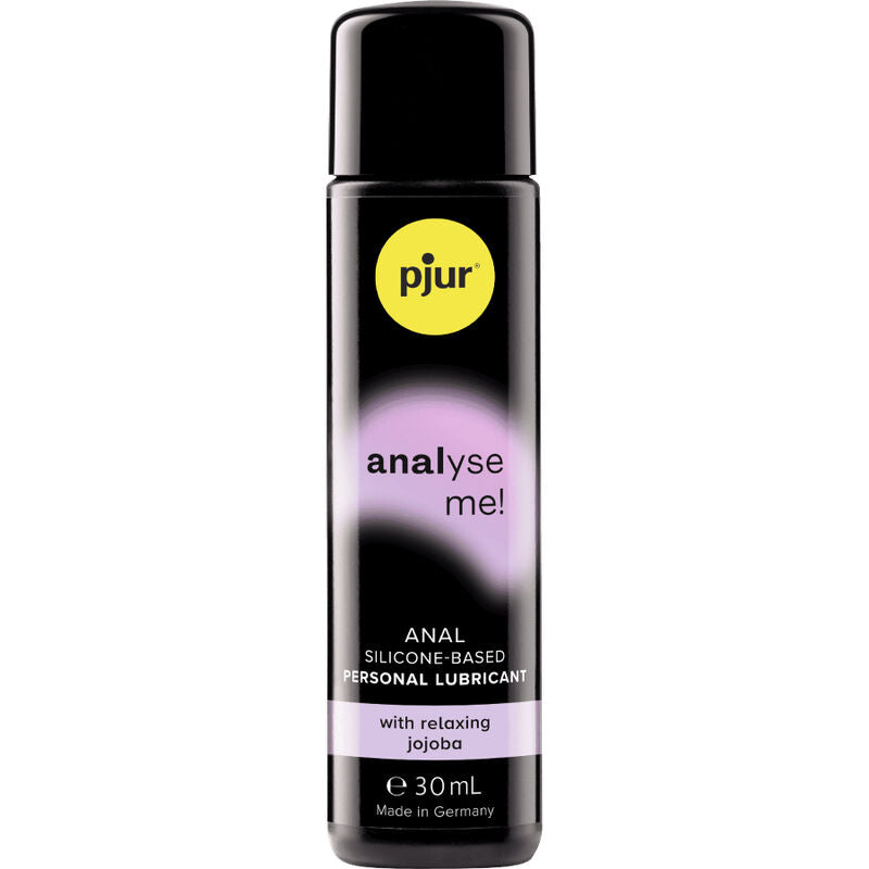 Gel rilassante anale PJUR Analyze Me, flacone da 30 ml, con texture morbida e facile da applicare.