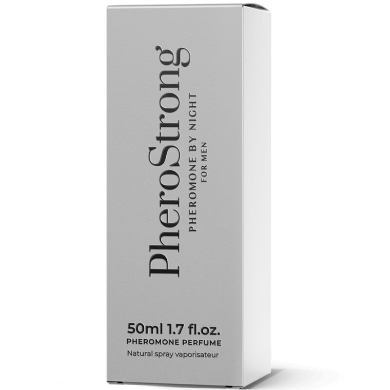 Profumo per uomo Pherostrong Notte, 50 ml, bottiglia elegante con spray, profumo ai feromoni per attrazione e seduzione.