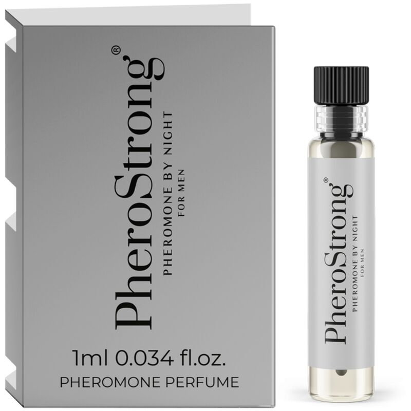 Profumo PheroStrong Notte per Uomo in flacone da 1 ml, con profumazione ai feromoni, elegante e discreto.